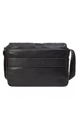 Кожаная горизонтальная черная сумка на плечо среднего размера  TONY BELLUCCI - 1184-101