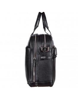 Черный вместительный кожаный фирменный портфель BOND 1209-281