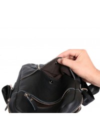 Вместительная и прочная черная сумка на плечо 7121