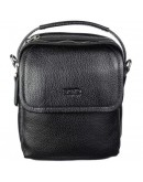 Фотография Черная кожаная маленькая сумка на плечо - барсетка BOND 1247-281