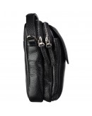 Фотография Черная кожаная маленькая сумка на плечо - барсетка BOND 1247-281