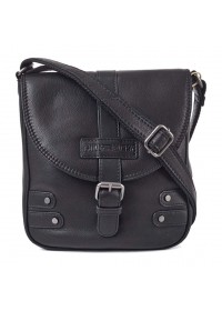 Кожаная мужская черная сумка на плечо HILL BURRY HB3100A