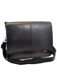 Черная удобная кожаная вместительная сумка на плечо DESISAN 1319-01
