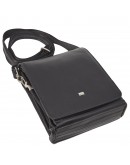Фотография Кожаная мужская черная вместительная сумка на плечо DESISAN - 1321-101