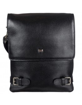 Мужская черная кожаная сумка на плечо DESISAN - 1327-01