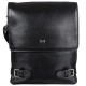 Мужская черная кожаная сумка на плечо DESISAN - 1327-01