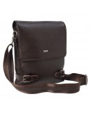Фотография Мужская коричневая кожаная сумка на плечо DESISAN - 1327-09