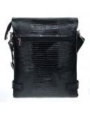 Фотография Мужская черная кожаная сумка на плечо DESISAN - 1327-143