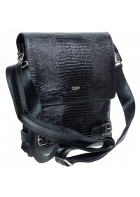 Мужская черная кожаная сумка на плечо DESISAN - 1327-143
