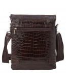 Фотография Мужская коричневая кожаная сумка на плечо DESISAN - 1327-19