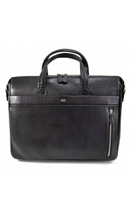 Кожаная мужская чёрная сумка для ноутбука 15.6 дюймов DESISAN 1335-01