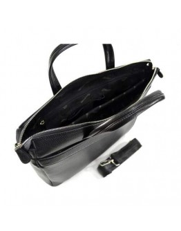 Кожаная мужская чёрная сумка для ноутбука 15.6 дюймов DESISAN 1335-01