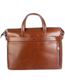 Фотография Кожаная мужская рыжая сумка для ноутбука 15.6 дюймов DESISAN 1335-015