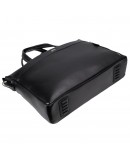 Фотография Кожаная гладкая мужская чёрная сумка для ноутбука 15.6 дюймов DESISAN 1335-101