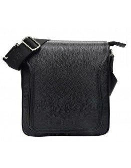 Кожаная черная мужская сумка на плечо Bond - 1357-281