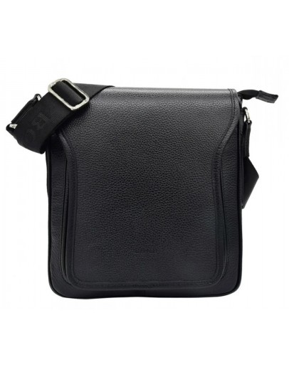 Фотография Кожаная черная мужская сумка на плечо Bond - 1357-281