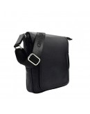 Фотография Кожаная черная мужская сумка на плечо Bond - 1357-281