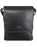 Фотография Черная кожаная вместительная мужская сумка на плечо DESISAN 1359-01