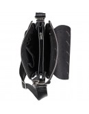 Фотография Черная кожаная вместительная мужская сумка на плечо DESISAN 1359-01