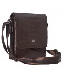 Фотография Мужская коричневая кожаная сумка на плечо DESISAN 1359-142
