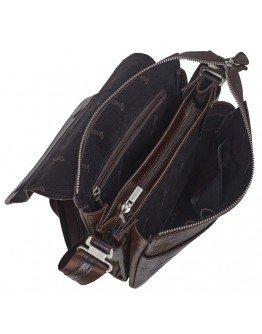 Мужская коричневая кожаная сумка на плечо DESISAN 1359-142