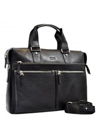 Мужской кожаный черный портфель BOND 1366-281