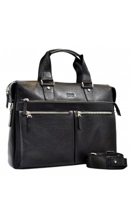Мужской кожаный черный портфель BOND 1366-281