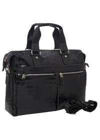 Мужской кожаный черный портфель BOND 1366-356