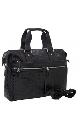 Мужской кожаный черный портфель BOND 1366-356