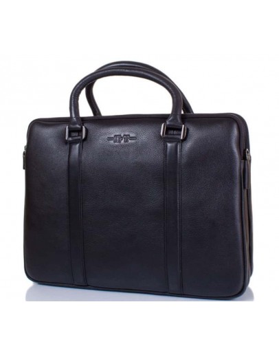 Фотография Кожаная сумка для небольшого ноутбука 1373-1 BLACK