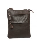 Фотография Модная и стильная кожаная сумка на плечо 7138 коричневая