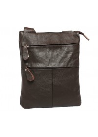 Модная и стильная кожаная сумка на плечо 7138 коричневая