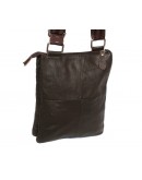 Фотография Модная и стильная кожаная сумка на плечо 7138 коричневая