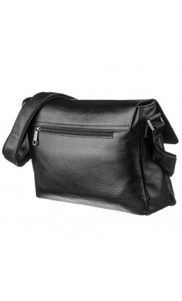 Черная кожаная мужская сумка на плечо Shvigel 13970