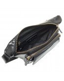 Фотография Кожаная мужская черная сумка на пояс BOND 1403-1