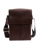 Фотография Мужская стильная кожаная сумка на плечо 7140k коричневая