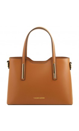 Коричневая женская кожаная сумка Tuscany Leather Olimpia TL141521 con
