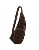 Фотография Кожаный темно-коричневый рюкзак - слинг через плече Tuscany Leather TL141352 bbrown