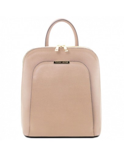 Фотография Женский кожаный рюкзак телесного цвета Tuscany Leather Olimpia TL141631 nude