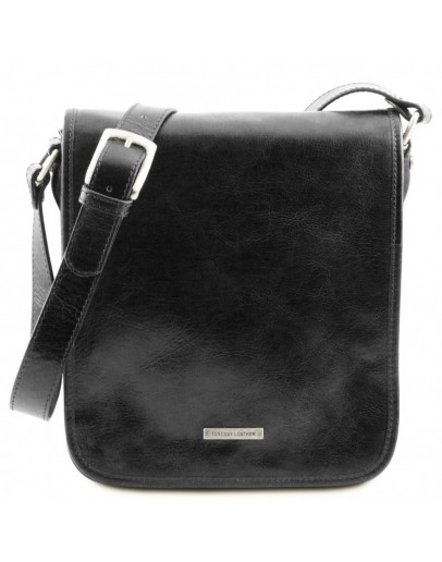 Фотография Черная фирменная мужская сумка на плечо Tuscany Leather TL141255 black