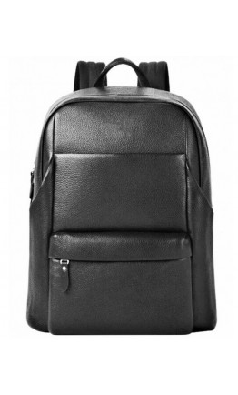 Черный кожаный мужской вместительный рюкзак B3-161A