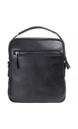 Мужская черная кожаная сумка - барсетка BOND 1413-281