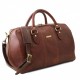 Коричневая кожаная фирменная сумка-даффл Tuscany Leather Lisbona TL141658 brown