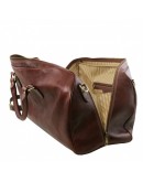 Фотография Коричневая кожаная фирменная сумка-даффл Tuscany Leather Lisbona TL141658 brown