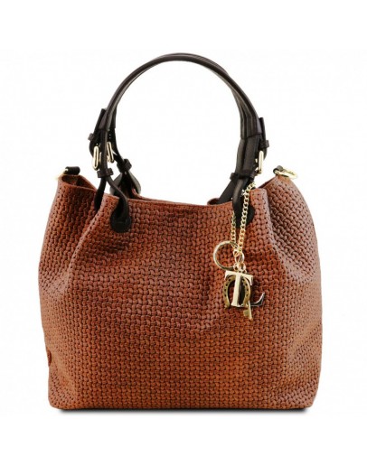 Фотография Женская кожаная сумка Tuscany Leather TL Bag TL141573 TL KeyLuck cinnamon