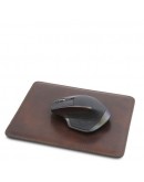 Фотография Темно-коричневый кожаный фирменный коврик для мышки Tuscany Lether TL141891 bbrown