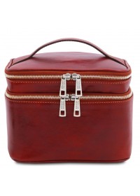 Кожаный красный несессер косметичка Tuscany Leather Eliot TL142045 red