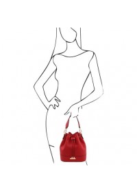 Красная женская фирменная сумка Tuscany Leather 142083 TL Bag red