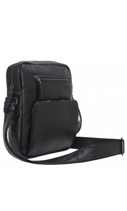 Кожаная мужская черная сумка на плечо Bond - 1429-101