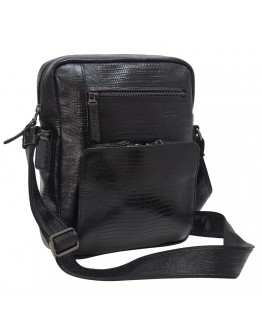 Кожаная мужская черная сумка на плечо Bond - 1429-902